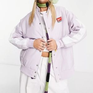 New! Nike Sportswear Team Bomber Jacket Size Large - Lilac Purple DQ6609-530